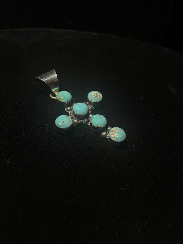 Turquoise & Sterling Silver Classic Cross Pendants - Regul Silver