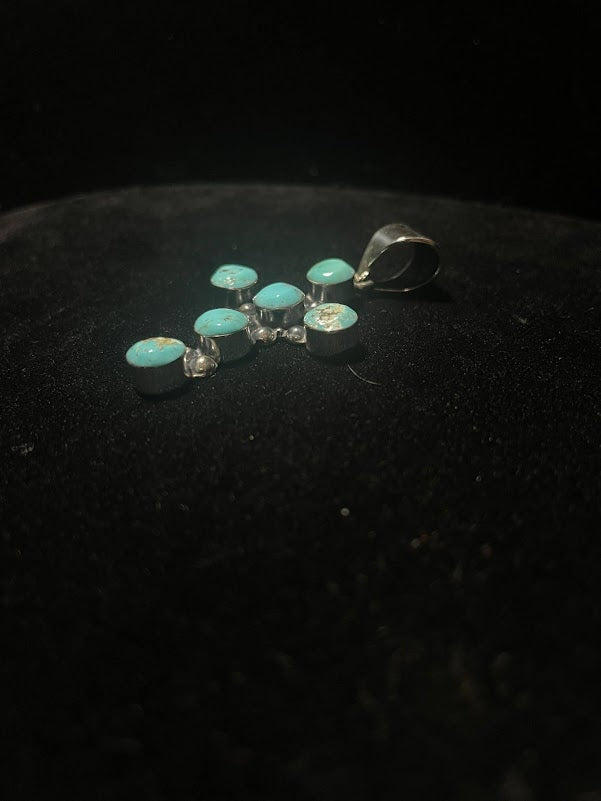 Turquoise & Sterling Silver Classic Cross Pendants - Regul Silver