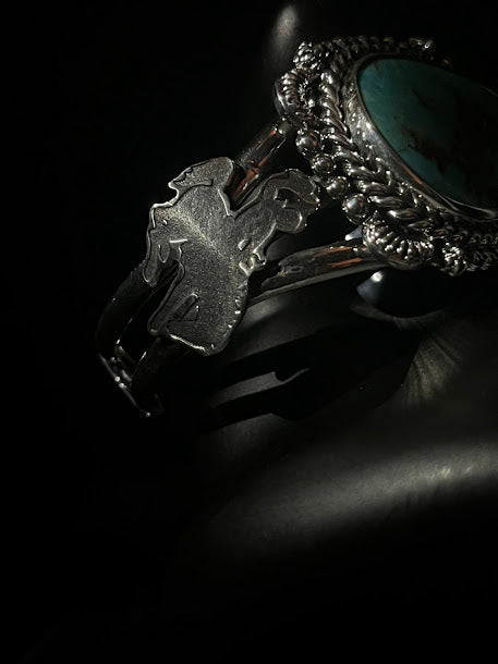 Handcrafted Western Turquoise| Rodeo Style Cuffs - Regul Silver