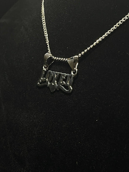 Sterling Silver I Love Cowboys Word Necklace - Connie Consignment