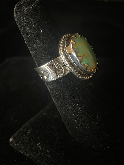 Sonoran Turquoise Artisan Sterling Silver Oval Shaped Ring - Regul Silver