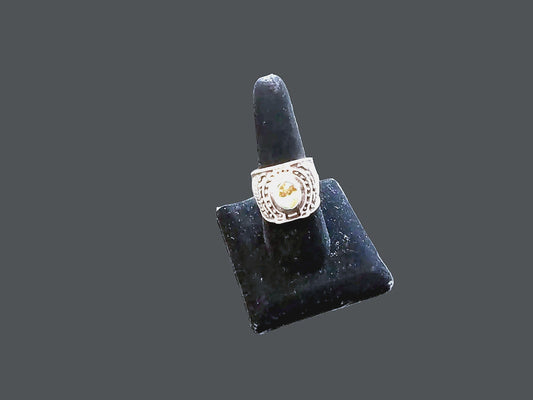 Order Only - Oval Turquoise Ring | Sterling Silver Beaded - Regul Silver