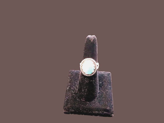 Order Only - Sterling Silver Turquoise Ring | Twisted Rope Border - Regul Silver