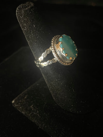 Sonoran Turquoise Artisan Sterling Silver Circle Shaped Ring - Regul Silver