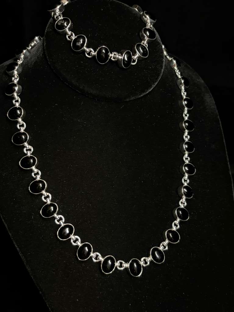 Sterling Silver Wreath Necklace With Genuine Gemstones