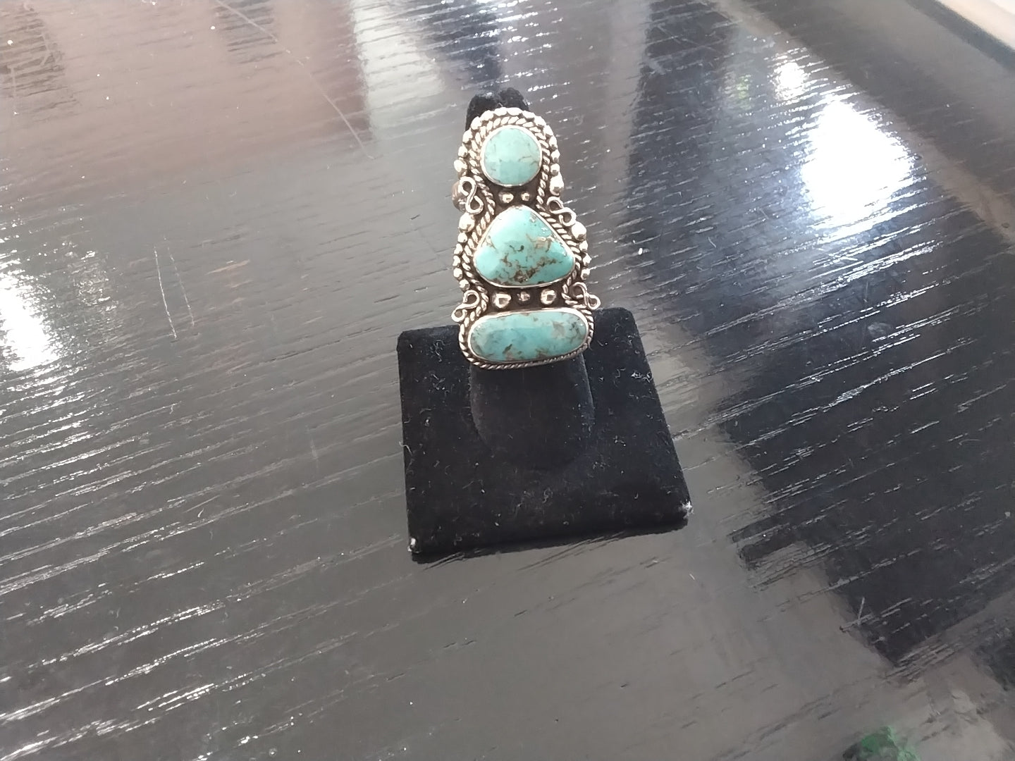 Three Stone Turquoise Ring