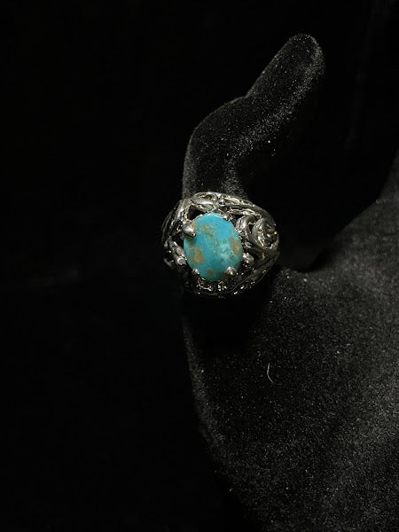 Original Sonoran Turquoise Handcrafted Sterling Silver Rings - Regul Silver