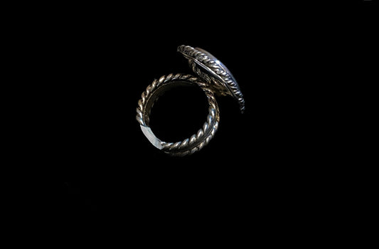 Handcrafted Large Oval Real Turquoise Ring in Western Style Sterling Silver - Regul Silver