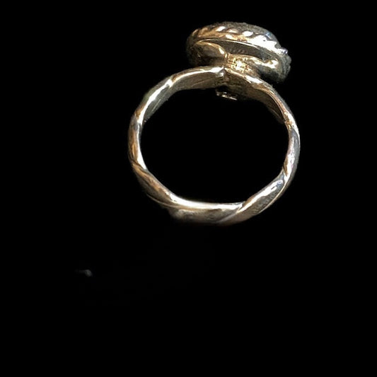 Western Style Irregular Shape Mini Turquoise Ring in Sterling Silver - Regul Silver