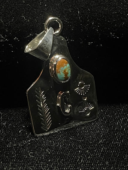 Sterling Silver Real Turquoise Pendant| Initial Jewelry - Regul Silver