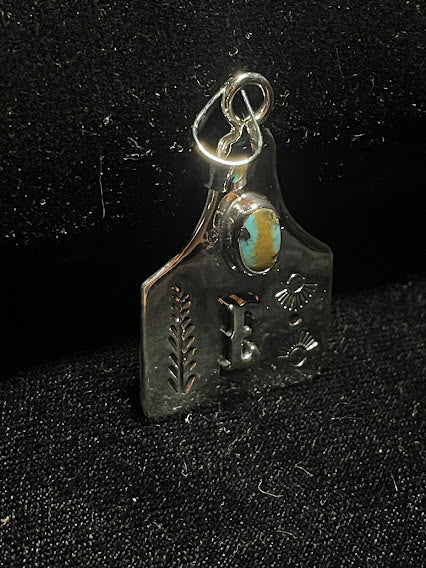 Sterling Silver Real Turquoise Pendant| Initial Jewelry - Regul Silver