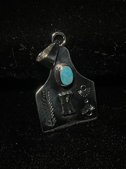 Sterling Silver Real Turquoise Pendant| Initial Jewelry - Regul Silver