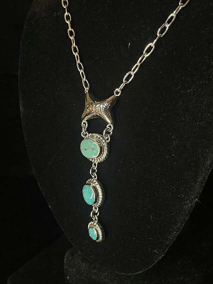 Handcrafted Genuine Turquoise and Sterling Silver Necklace, Bracelet, Earrings, and Ring Set - Regul Silver