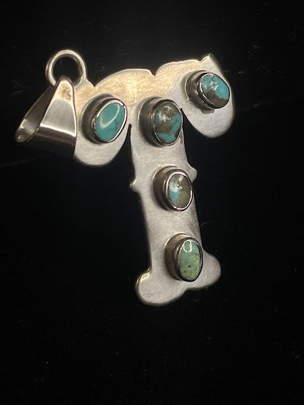 Sterling Silver Sonoran Turquoise | Initial Pendant - Regul Silver