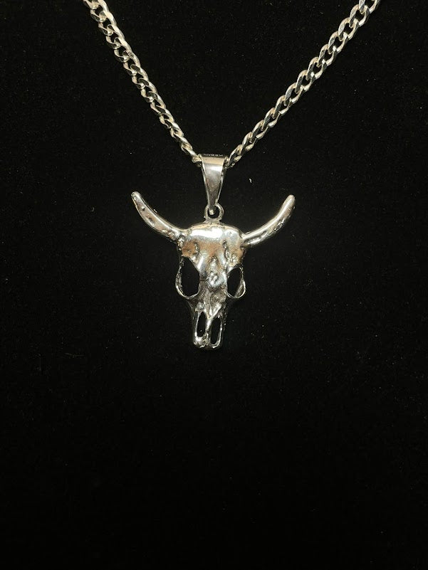 Sterling Silver Longhorn Necklace | Stockyards Style - Regul Silver