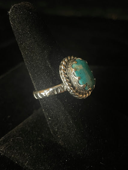 Adjustable Oval Turquoise Ring | Authentic - Regul Silver