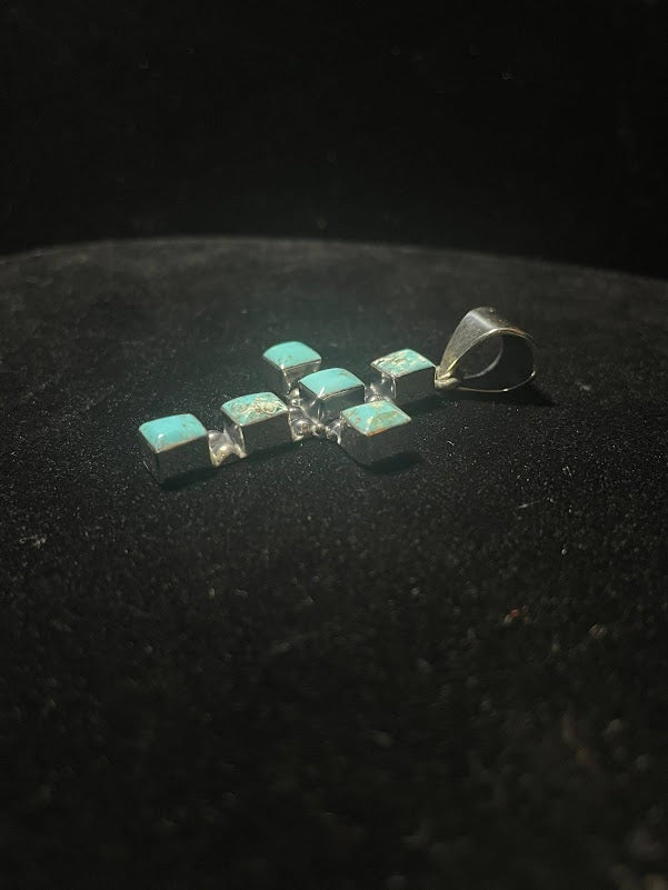 Turquoise & Sterling Silver Classic Cross Pendants - Regul Silver