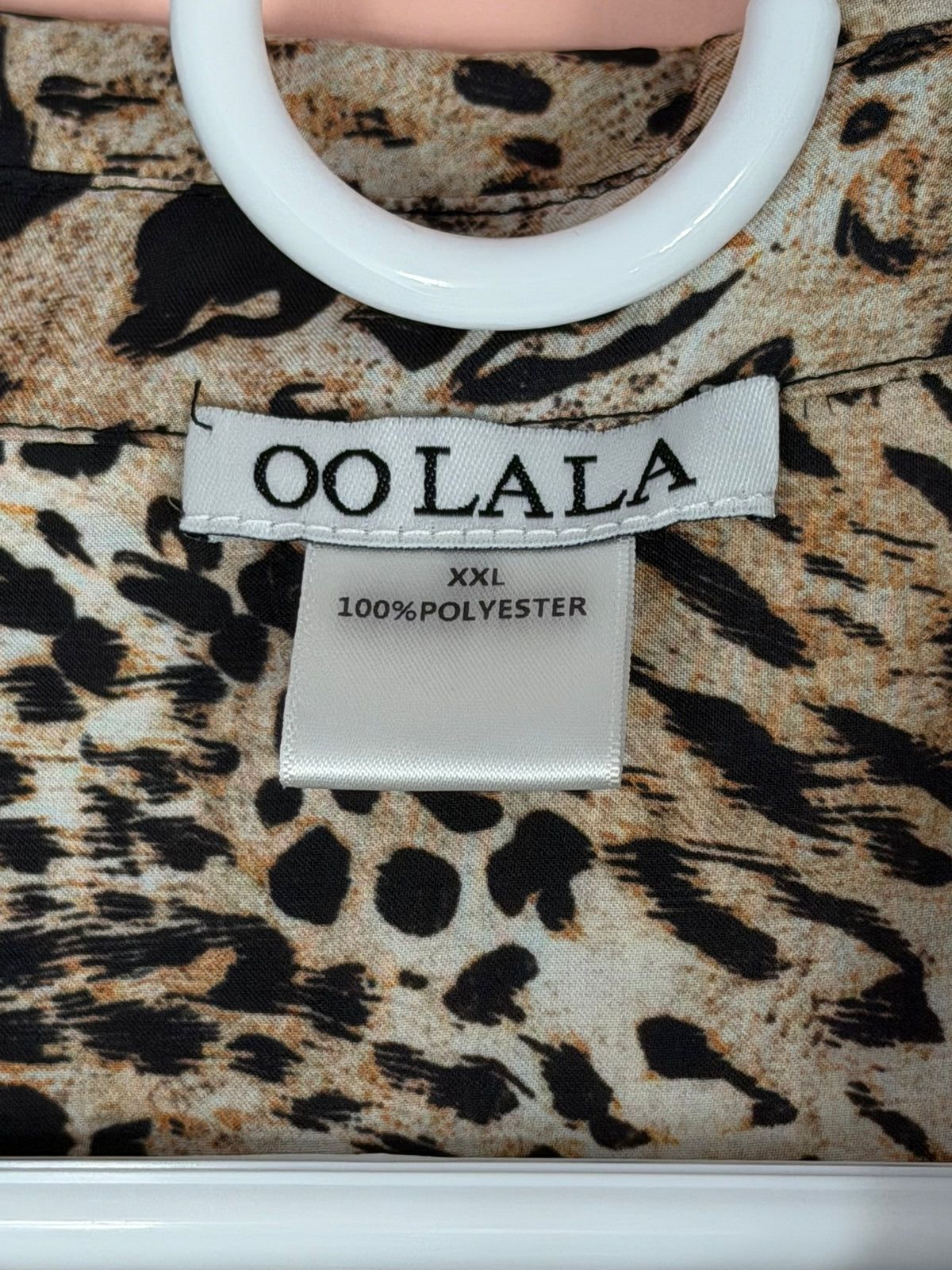OO LALA size XXL label, 100 percent polyester