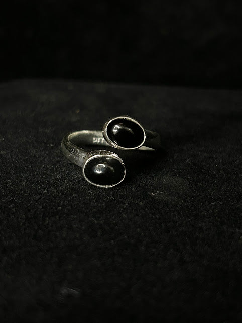 Adjustable Two Stone Assorted Gemstones Sterling Silver Rings - Regul Silver