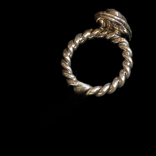 Robust Sterling Rope Band| Oval Real Turquoise Ring - Regul Silver