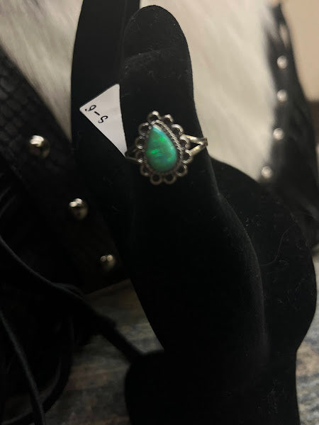 Handmade Sterling Silver and Lab Opal Gemstone Rings - Regul Silver