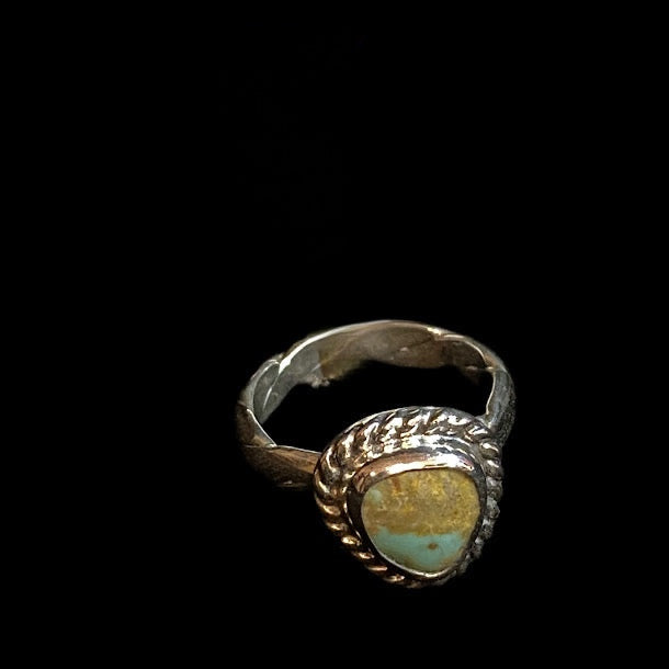 Western Style Irregular Shape Mini Turquoise Ring in Sterling Silver - Regul Silver