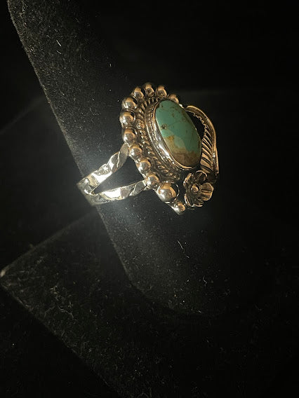 Oval Shaped Genuine Turquoise Stone Artisan | Genuine Ring - Regul Silver