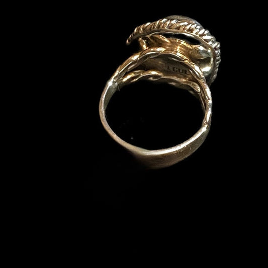 Irregular Shape Handcrafted Sterling Silver Sonoran Turquoise Ring - Regul Silver