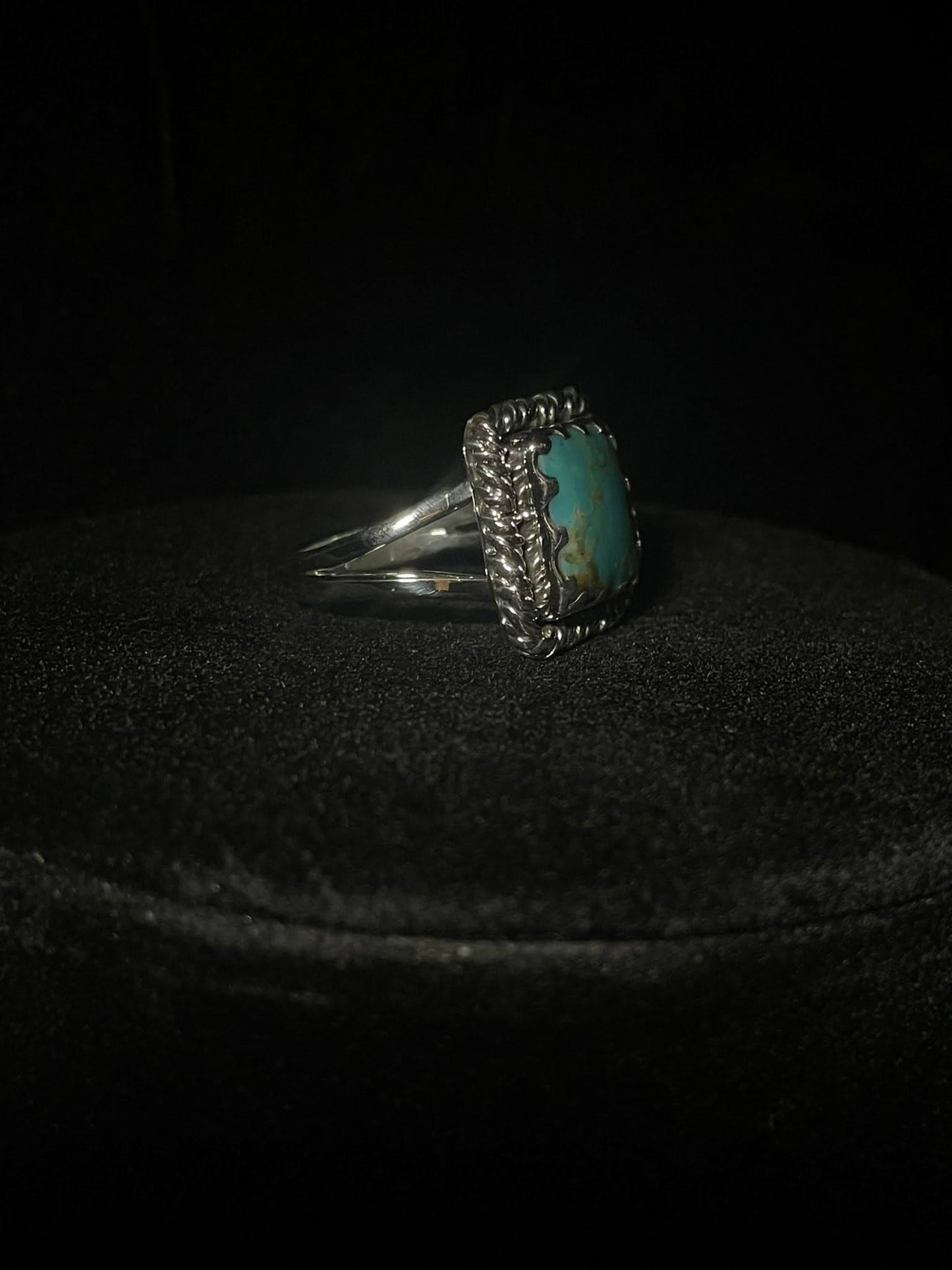 Handcrafted Real Turquoise| Square Sterling Silver Ring - Regul Silver