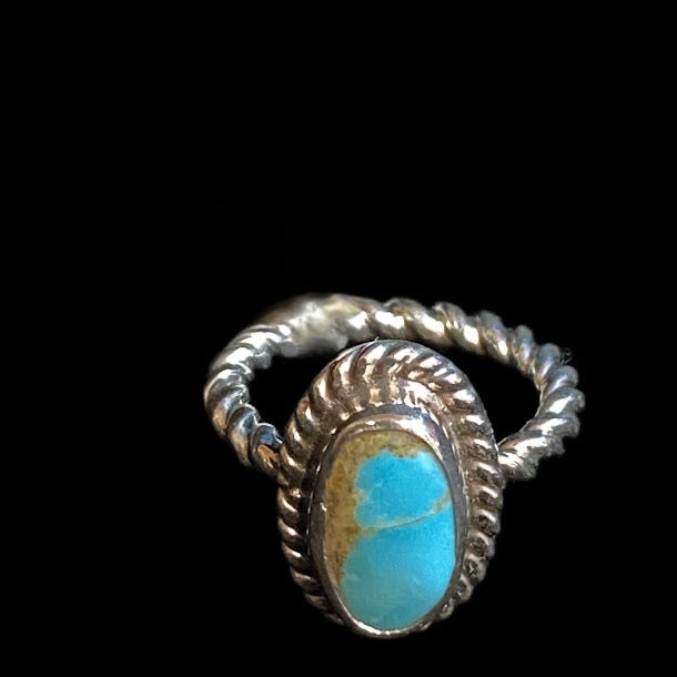 Oval Handcrafted Real Turquoise Ring in Sterling Silver | Authentic - Regul Silver