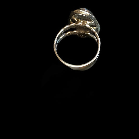 Exquisite Genuine Turquoise Irregular Shape Ring|Sterling Sunset - Regul Silver