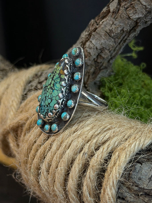 Back view of DM17 Kingman Turquoise Ring