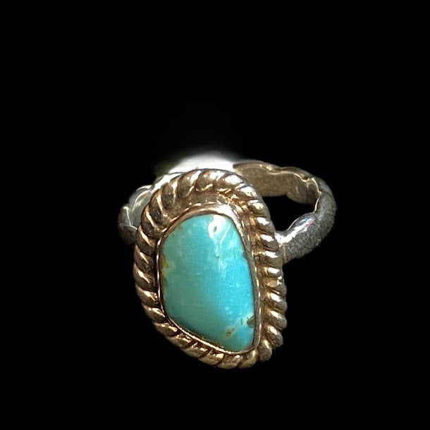 Irregular Shaped Turquoise Gemstone Sterling Silver Ring - Regul Silver