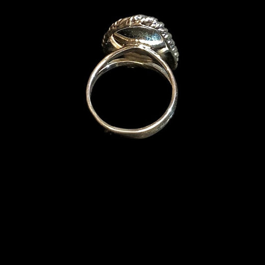 Handcrafted Western Sterling Silver Triangle Sonoran Turquoise Ring | Real Turquoise - Regul Silver