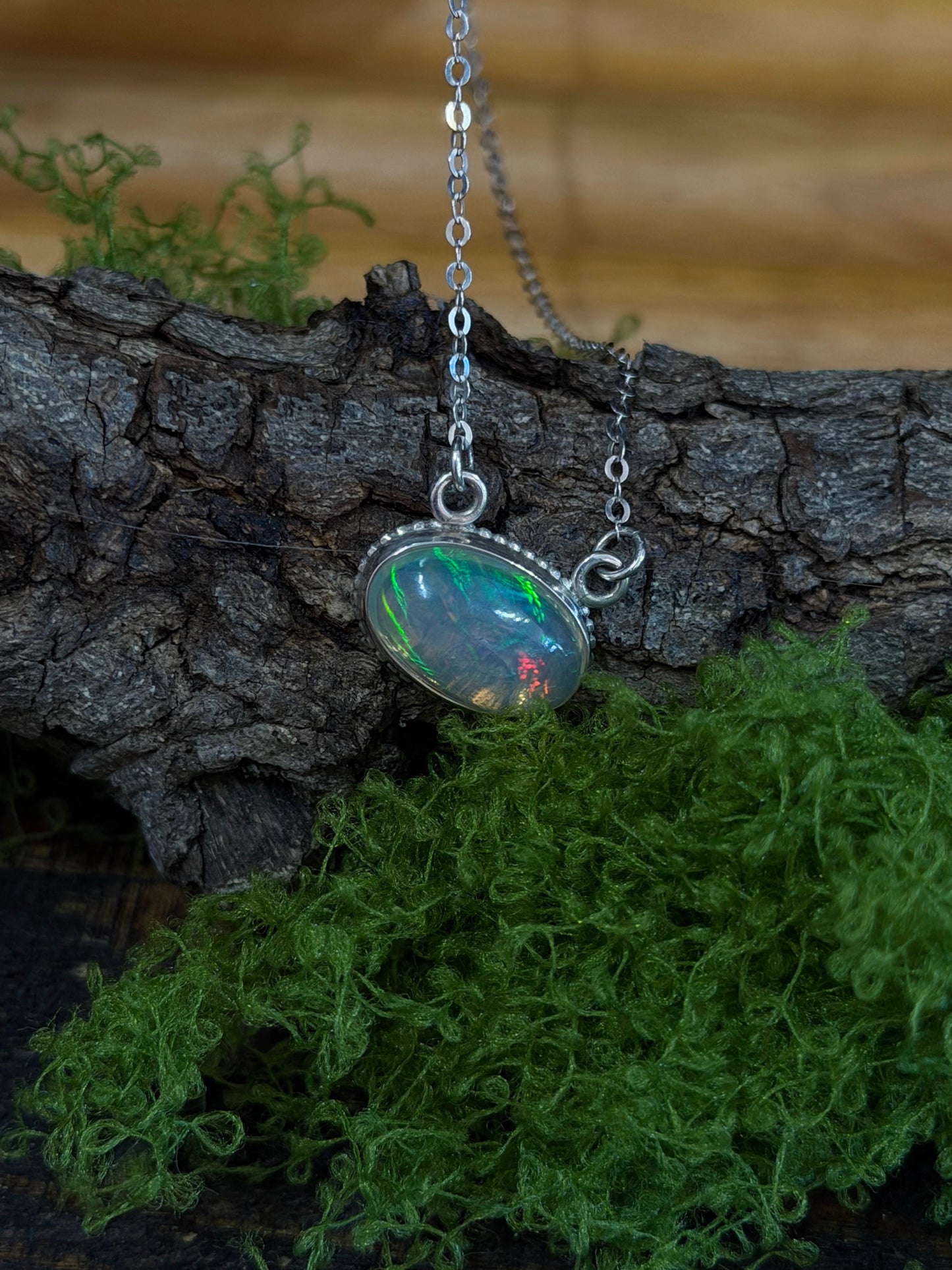 Sterling Silver opal necklace
