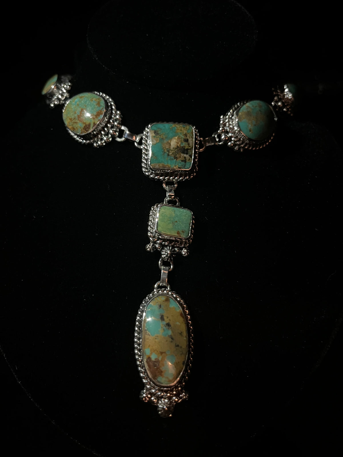 Sterling Silver Turquoise Lariat Necklace - Connie Consignment