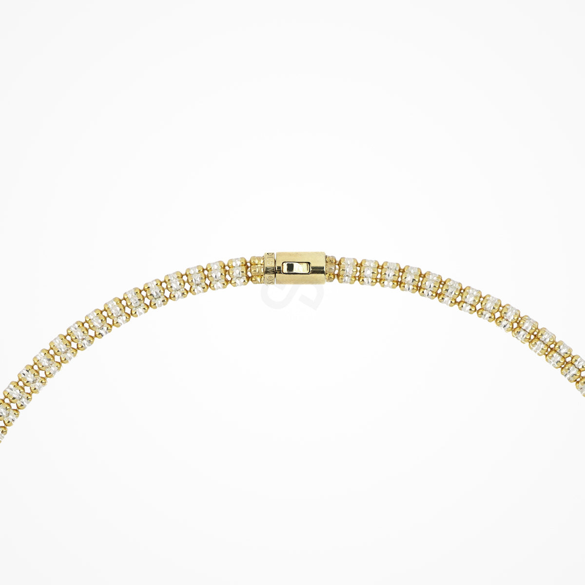 Mohammed's professional photograph — DESMOS INFINITY ROUND necklace in two-tone sterling silver, third view at Regul Silver