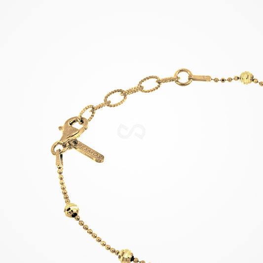 DESMOS beaded station bracelet in sterling silver with 18K gold plate, stations along the chain
