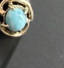 Round larimar ring with twisted rope sterling silver bezel – Regul Silver
