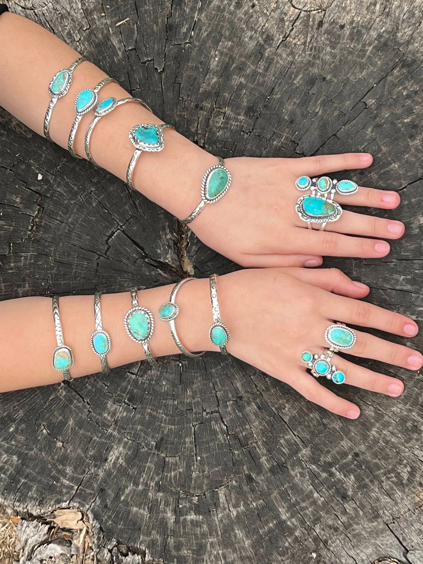 Serene Sonoran Turquoise| Mini Cuff Bracelets - Regul Silver