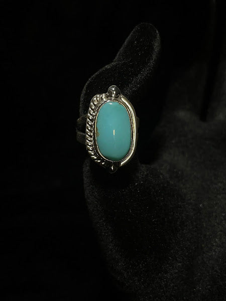 One Stone Southwest Blue Turquoise Ring | Split Design - Regul Silver