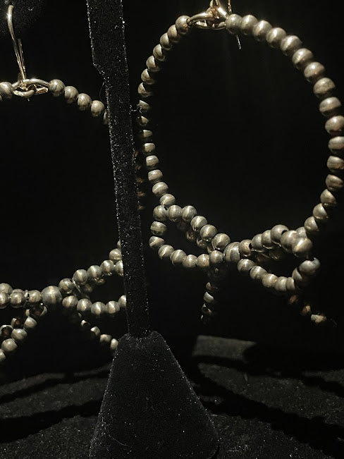 Genuine Southwestern Navajo Pearl | Round Earrings - Regul Silver