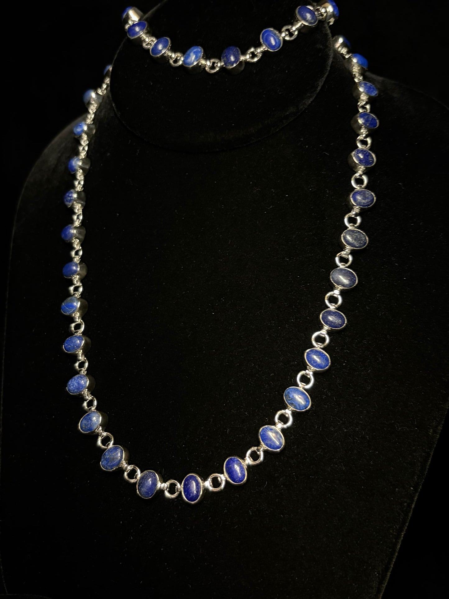 Sterling Silver Wreath Necklace With Genuine Gemstones