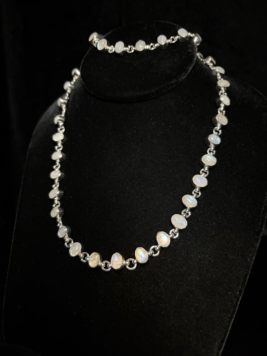 Sterling Silver Wreath Necklace With Genuine Gemstones - Regul Silver