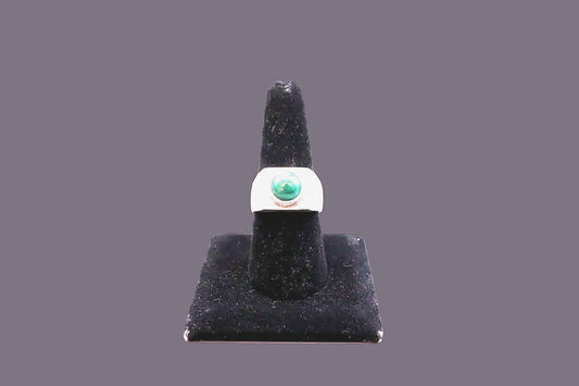 Order Only - Sterling Silver Green Turquoise Signet Ring | Cabochon - Regul Silver