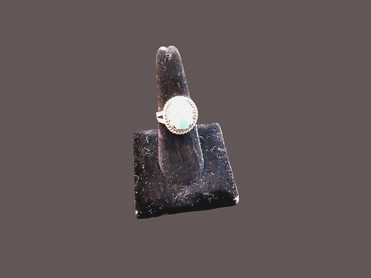 Order Only - Sterling Silver Turquoise Ring | Twisted Rope Border - Regul Silver