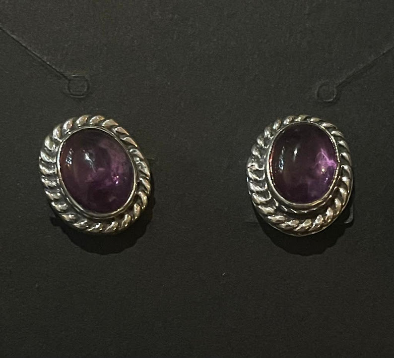 Unique Gemstone Sterling Silver Stud Earrings - Regul Silver