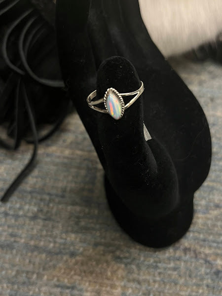 Handmade Sterling Silver  and Lab Opal Gemstone Rings - Regul Silver