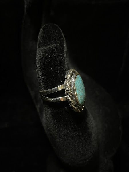 Small Round Ring | Genuine Sonoran Turquoise - Regul Silver