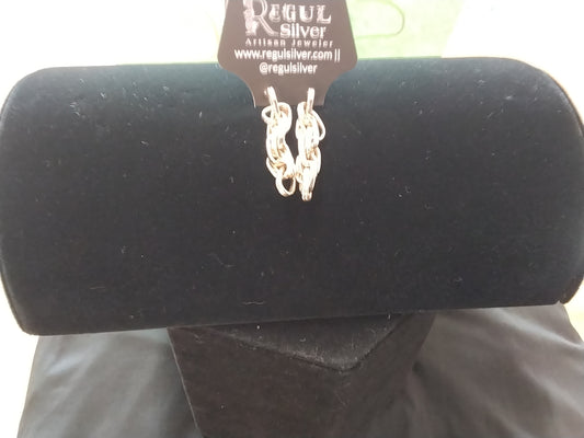 Twisted Chain Sterling Earrings - Regul Silver